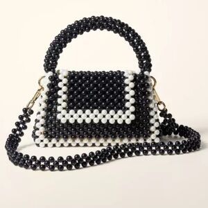 Kate Spade Elegant Black and White Beaded Handbag